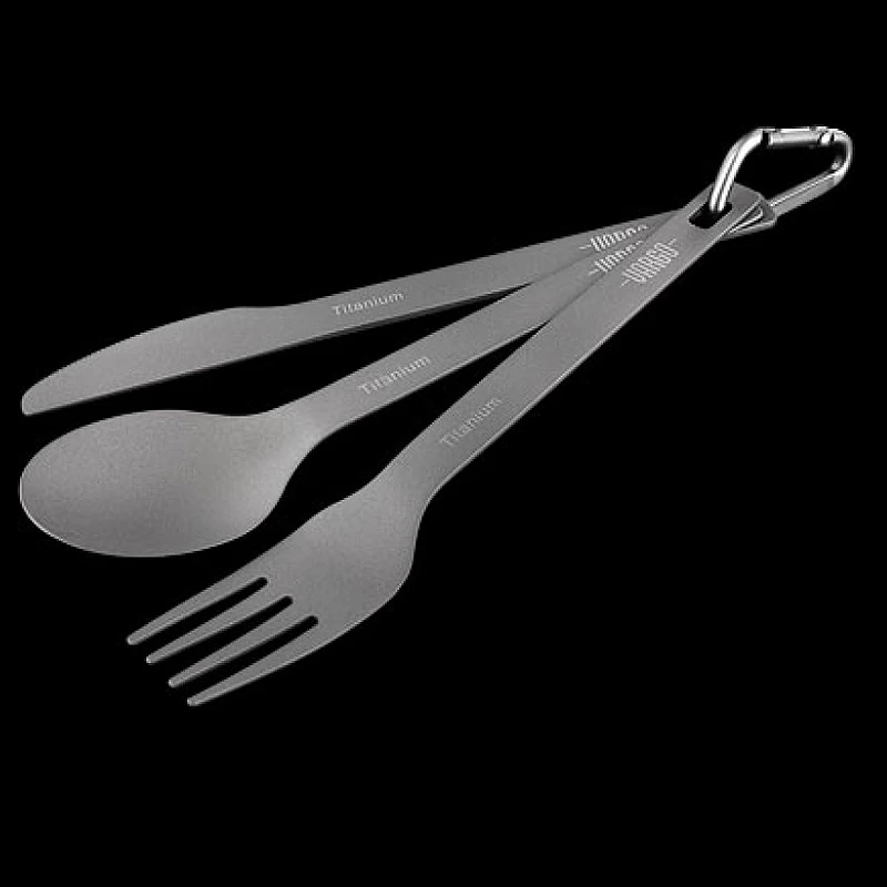 Vargo Titanium Spoon Fork Knife Set ULV 3 Vargo Titanium Spoon Fork Knife Set ULV