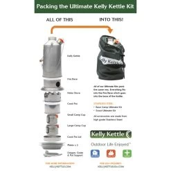 Kelly Kettle Ultimate Scout Kit STEEL -Outdoor Survival Gear ultimate kit packing 61234.1643970456